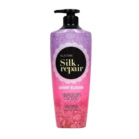 [ HSD  18 / 10 / 2025 ] Dầu Gội Elastine Silk Repair Cherry Blossom Chăm Sóc & Nuôi Dưỡng Tóc Hương Hoa Anh Đào 550ml