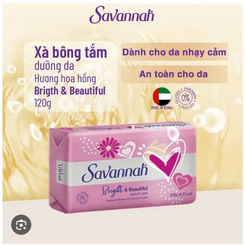 XÀ BÔNG TẮM DƯỠNG DA SAVANNAH HƯƠNG HOA HỒNG 120G