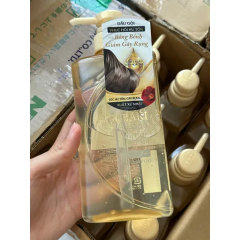 Dầu gội Phục hồi ngăn rụng tóc Premium Repair Tsubaki 490ml - Vàng