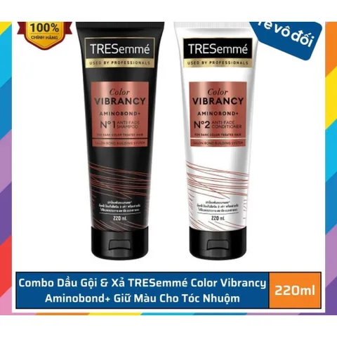 [ Bộ gội và xả 220ml * 2 tuýp ] TRESemmé Color Vibrancy, Aminobond+ dành cho tóc nhuộm màu