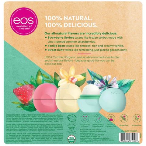 [ VUI LÒNG ĐỌC KĨ MÔ TẢ ] tách 1  SON  NÊN KHÔNG CÓ VỈ  Son trứng dưỡng môi Eos natural shea smooth lip balm
