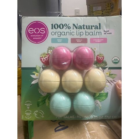[ VUI LÒNG ĐỌC KĨ MÔ TẢ ] tách 1  SON  NÊN KHÔNG CÓ VỈ  Son trứng dưỡng môi Eos natural shea smooth lip balm