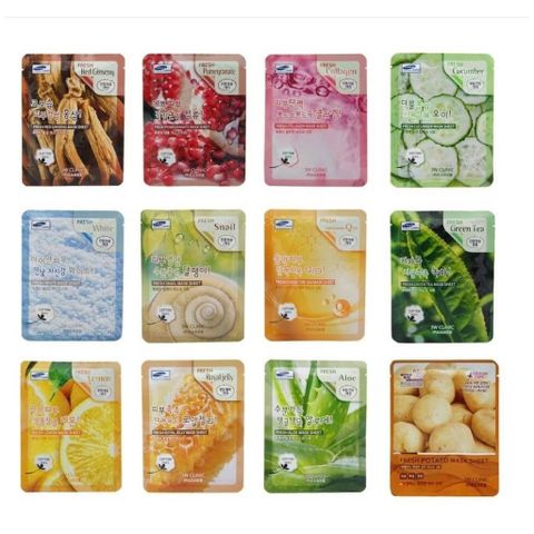 SÉT 10 MIẾNG mặt nạ 3w clinic HÀN QUỐC làm từ chất liệu 100% cotton lành tính