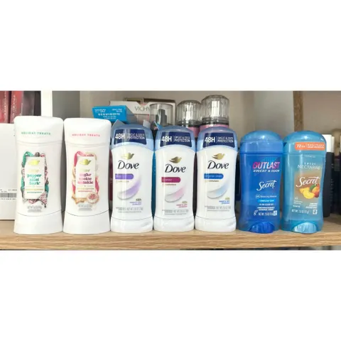 khử mùi nữ đủ mùi dạng gel + sáp bạc hà, vani, phấn thơm, và xuân đào ngọt ngào