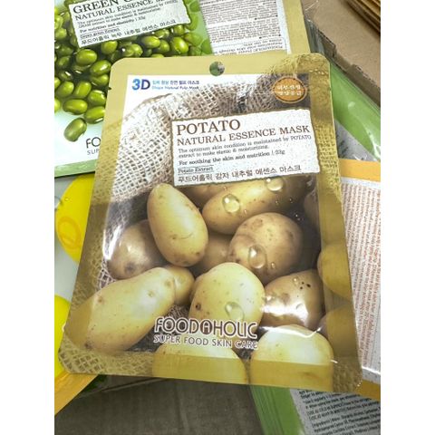 ( combo set 10 mask )  Mặt Nạ 3D Foodaholic Shape Natural Pulp Mask Hàn Quốc