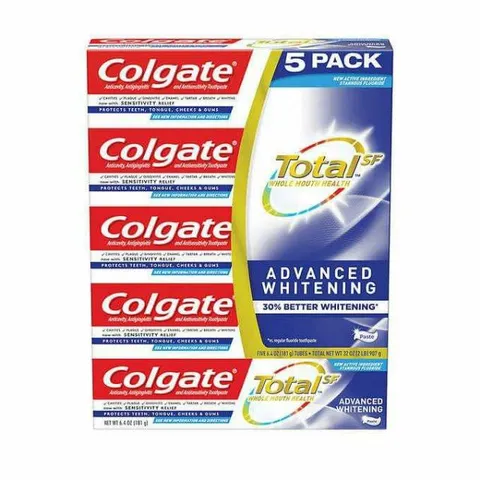 COMBO 5 TUÝP Kem Đánh Răng Colgate Total Advanced Whitening 181g*5 NỘI ĐỊA Mỹ