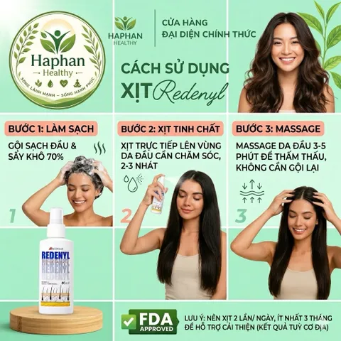 Redenlyl Lotion - Xịt dưỡng tóc , chống rụng tóc, kích thích mọc tóc
