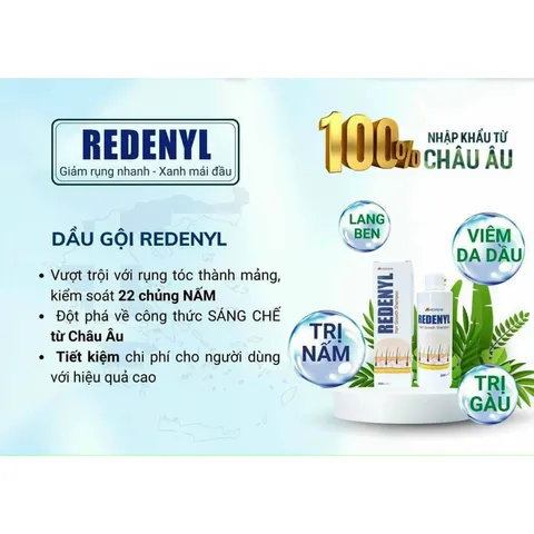 Redenly. Cặp đôi xịt, gội kích thích mọc tóc, đánh bay các chủng nấm da đầu, chống rụng tóc