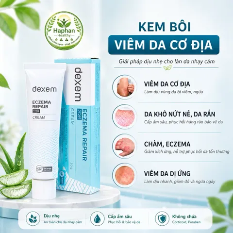 DEXEM Kem bôi chàm, dị ứng da, giảm ngứa, giảm ửng đỏ và khô da