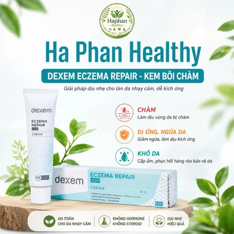 DEXEM Kem bôi chàm, dị ứng da, giảm ngứa, giảm ửng đỏ và khô da