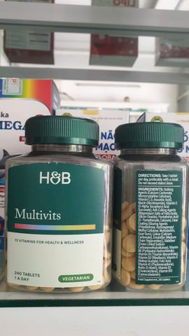 KHÔNG THUẦN CHAY - DATE [ 10/2027] - Viên uống bổ sung vitamin tổng hợp  Holland & Barrett , 240 viên Anh Quốc