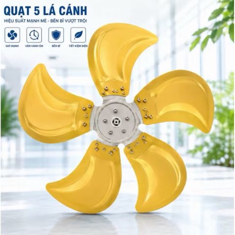 cánh tai voi 5 lá lỗ trục 12mm kích thước cánh 48cm lắp cho quạt công nghiệp chế đường kính lồng 55cm