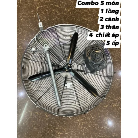 combo(5món)lồng,cánh,thân,chiết áp,ốp cho quạt công nghiệp lỗ trục 12m không mô tơ đường kính lồng 70cm sải cánh 65cm