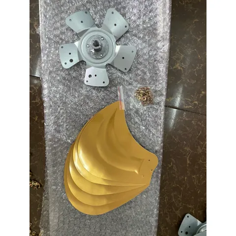 cánh nhôm vàng 5 lá kích thước 47-48cm lỗ trục 12mm lắp cho quạt công nghiệp đường kính lồng 55cm