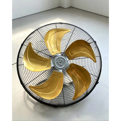 bộ lồng cánh nhôm vàng 5 lá trục 12mm kt cánh 60cm lắp cho quạt công nghiệp chế đường kính lồng 70cm