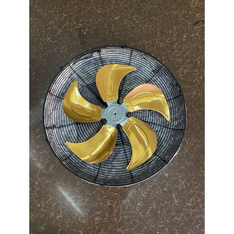 bộ lồng cánh nhôm vàng 5 lá trục 12mm kt cánh 60cm lắp cho quạt công nghiệp chế đường kính lồng 70cm