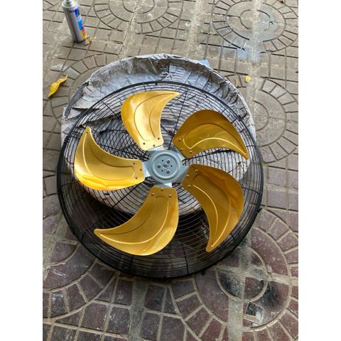 bộ lồng cánh nhôm vàng 5 lá trục 12mm kt cánh 60cm lắp cho quạt công nghiệp chế đường kính lồng 70cm