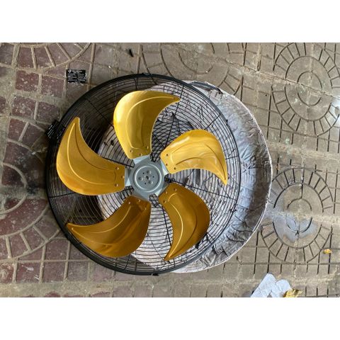 bộ lồng cánh nhôm vàng 5 lá trục 12mm kt cánh 60cm lắp cho quạt công nghiệp chế đường kính lồng 70cm