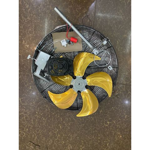 [ KHÔNG MÔ TƠ ] bộ phụ kiện chế quạt công nghiệp cánh nhôm vàng 5lá trục 12mm đường kính lồng 70cm