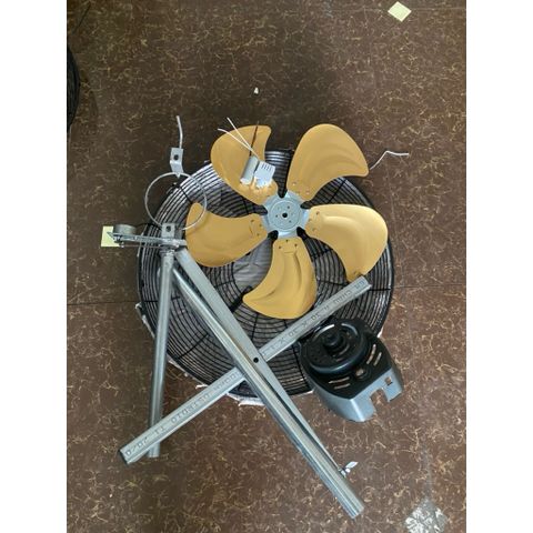 bộ phụ kiện chế quạt đường kính lồng 55cm cánh nhôm vàng  trục 12 KHÔNG MÔ TƠ