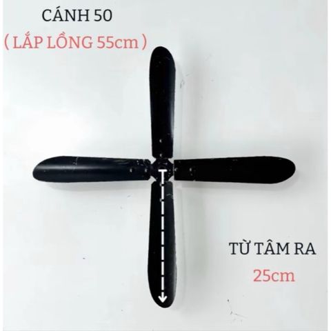 cánh quạt công nghiệp kích thước 50-65-75cm  lỗ trục 12mm -4lá