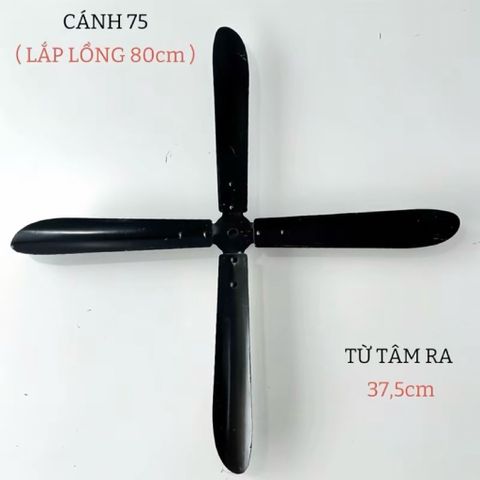 cánh quạt công nghiệp kích thước 50-65-75cm  lỗ trục 12mm -4lá