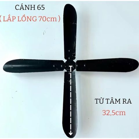 cánh quạt công nghiệp kích thước 50-65-75cm  lỗ trục 12mm -4lá
