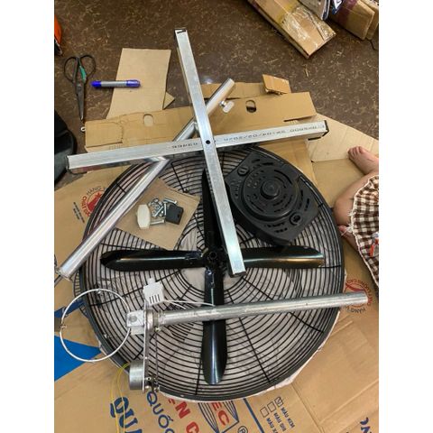 bộ phụ kiện chế quạt công nghiệp đường kính lồng 70 trục 12mm KHÔNG MÔ TƠ chân đứng