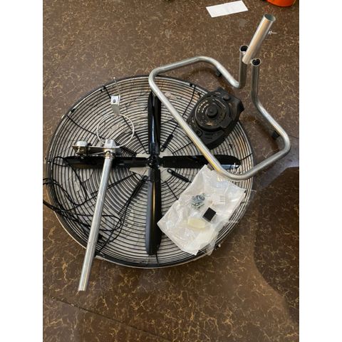 bộ phụ kiện chế quạt công nghiệp đường kính lồng 55cm trục 12mm không mô tơ chân lùn