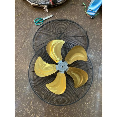 Bộ lồng -cánh đường kính lồng 55cm,cánh tai voi 5 lá nhôm vàng lỗ trục 12mm