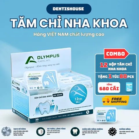 [ HÀNG VIỆT NAM ] Tăm chỉ nha khoa OLYMPUS - Tăm chỉ nha khoa hộp nhỏ tiện lợi thương hiệu Việt Nam chất lượng cao.