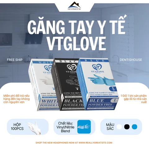Hộp 100 chiếc Găng Tay Cao Su Y Tế VT Glove Không Bột – Găng Tay Nitrile Đa Dụng Spa, Nail, Chế Biến Thực Phẩm.