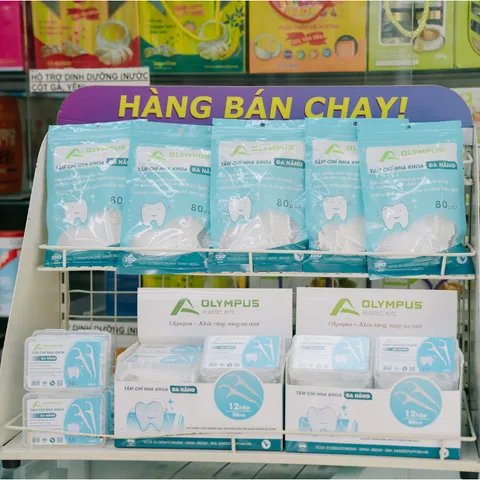 [ CHÍNH HÃNG ] Tăm chỉ nha khoa OLYMPUS dạng TÚI (80pcs), Tăm xỉa răng 2 đầu cao cấp, vệ sinh răng miệng hàng Việt Nam.