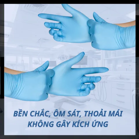 Hộp 100 chiếc Găng Tay Cao Su Y Tế VT Glove Không Bột – Găng Tay Nitrile Đa Dụng Spa, Nail, Chế Biến Thực Phẩm.