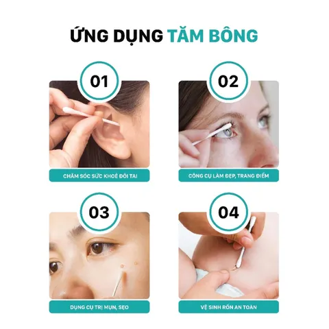[ Hàng Việt Nam ]  Hộp 200 cái Tăm bông 2 đầu MOMI, Tăm bông thân nhựa kháng khuẩn ngoáy mũi ngoáy tai cho cả gia đình.