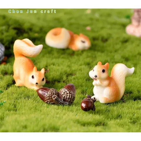 Bộ mô hình đàn sóc cute bằng nhựa - trang trí tiểu cảnh,bàn học,bàn làm việc,taplo ô tô…