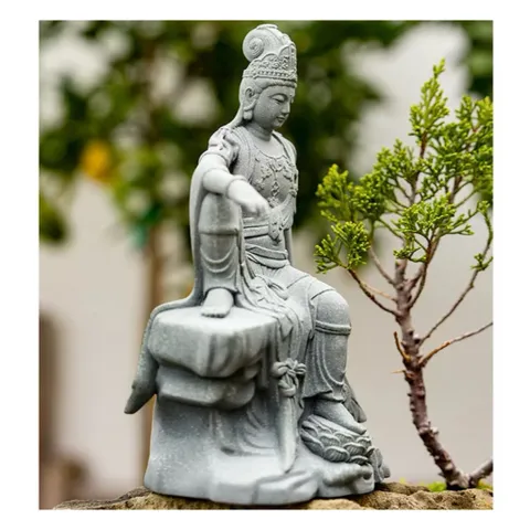 Tượng Quan Âm đá sa thạch cao 14,5 cm _ Deco phong thuỷ