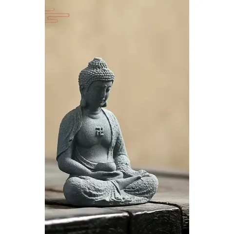 Tượng Thích Ca Mâu Ni ngồi thiền đá sa thạch trang trí tiểu cảnh,bể cá, deco phòng
