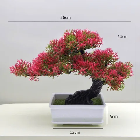 Cây tùng bon sai bằng nhựa trang trí phòng kích thước 26*24cm