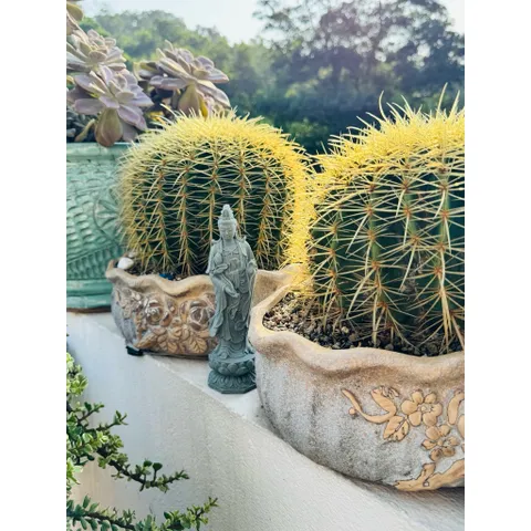 Bộ tượng tam thánh Tây Phươg chất liệu đá sa thạch kích thước cao 20cm ý nghĩa đạo phật deco