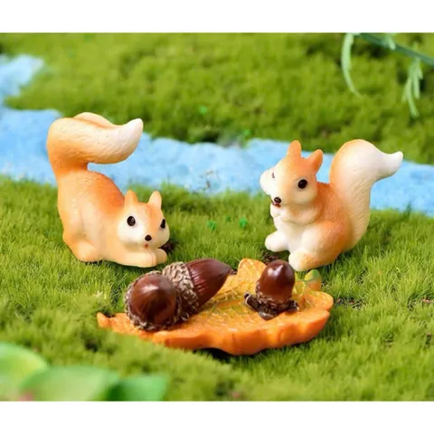 Bộ mô hình đàn sóc cute bằng nhựa - trang trí tiểu cảnh,bàn học,bàn làm việc,taplo ô tô…