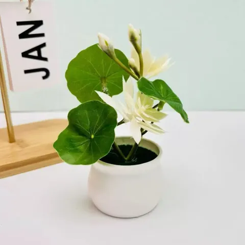 Chậu hoa sen giả trang trí phòng - bằng nhựa kích thước khoảng 12*10cm