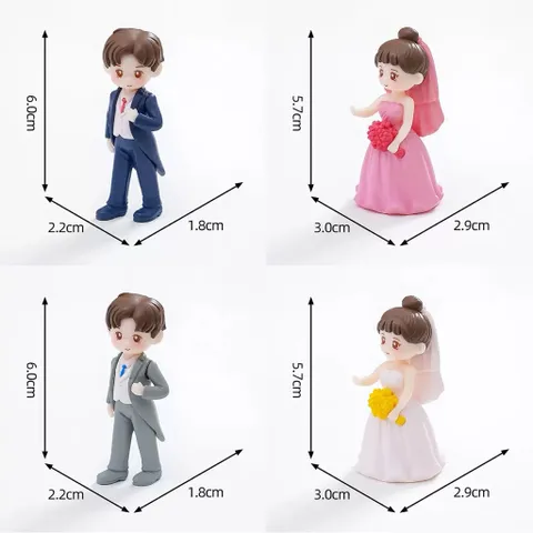 Mô hình cặp đôi cô dâu chú dể deco tiểu cảnh,bàn học,bàn làm việc,ô tô bằng nhựa cao cấp kích thước 6*3 cm