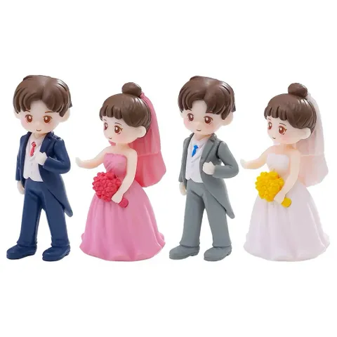 Mô hình cặp đôi cô dâu chú dể deco tiểu cảnh,bàn học,bàn làm việc,ô tô bằng nhựa cao cấp kích thước 6*3 cm