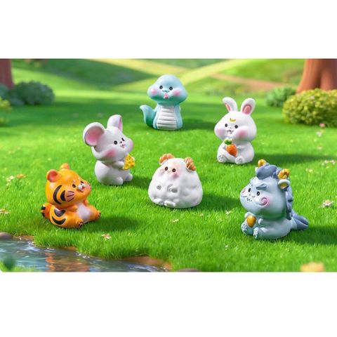 12 con giáp mini cute bằng nhựa kích thước khoảng 3.5cm -deco phòng, ô tô