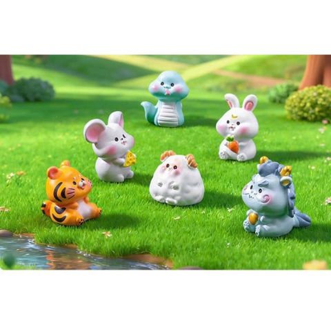 12 con giáp mini cute bằng nhựa kích thước khoảng 3.5cm -deco phòng, ô tô