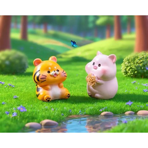 12 con giáp mini cute bằng nhựa kích thước khoảng 3.5cm -deco phòng, ô tô