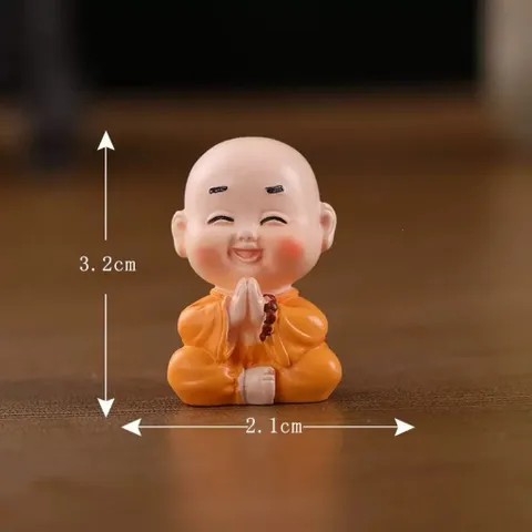 Mô hình chú tiểu dễ thương bằng nhựa cao khoảng 3,5cm trang trí tiểu cảnh,bể cá,taplo ô tô…deco an nhiên,may mắn