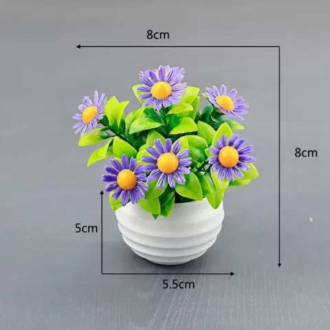 Chậu hoa cúc nhiều màu bằng nhựa trang trí phòng kích thước 8*8cm