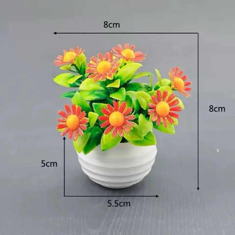 Chậu hoa cúc nhiều màu bằng nhựa trang trí phòng kích thước 8*8cm